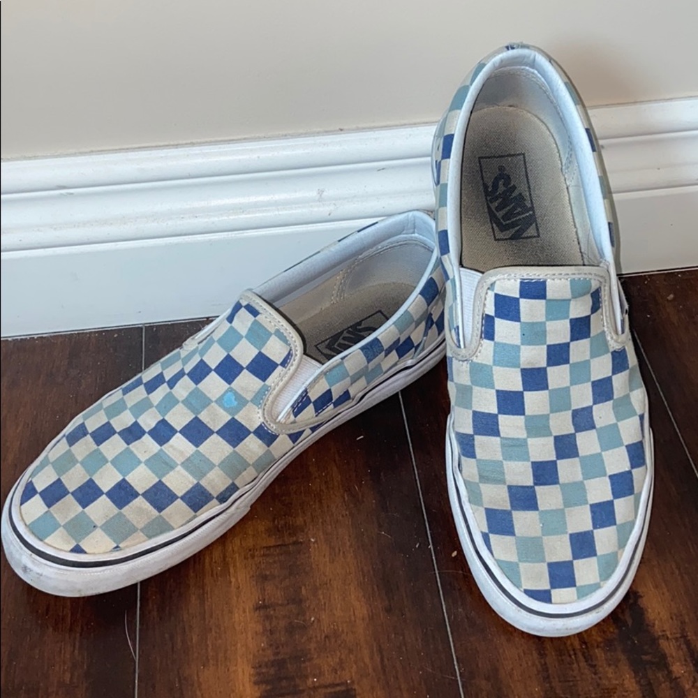 ♦️ Blue Checkered Vans ♦️
